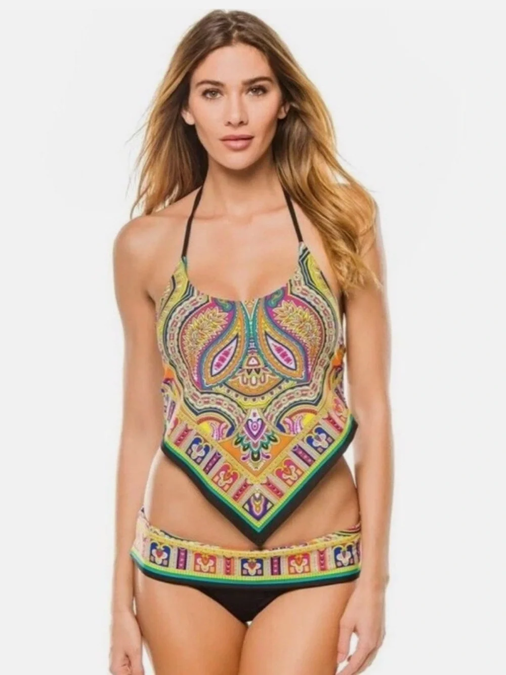 Trina Turk Nepal Scarf Tankini Top Size 12
